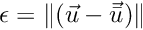 $\epsilon=\|(\vec{u} - \vec{\bar{u}})\|$